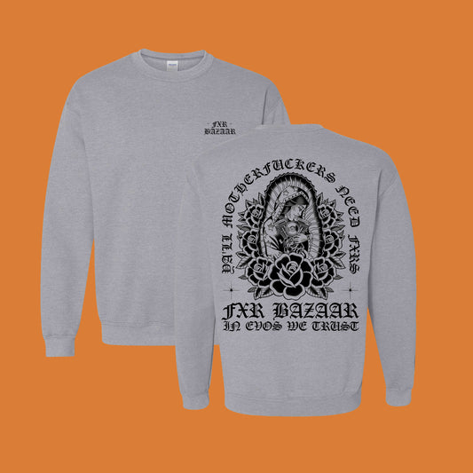 Evo Tombstone | FXR Bazaar Crewneck Pullover Sweatshirt (Gray)